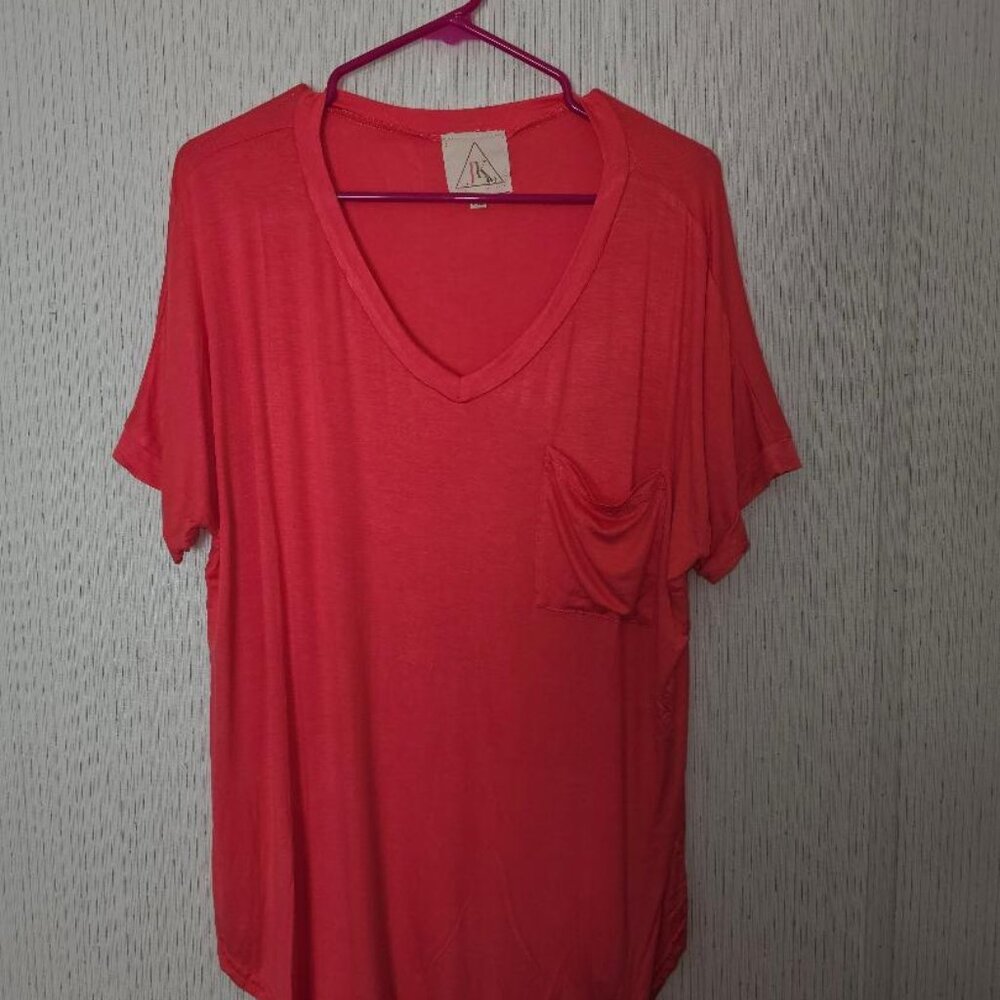 New Never Work JK XL pocket Tee V neck